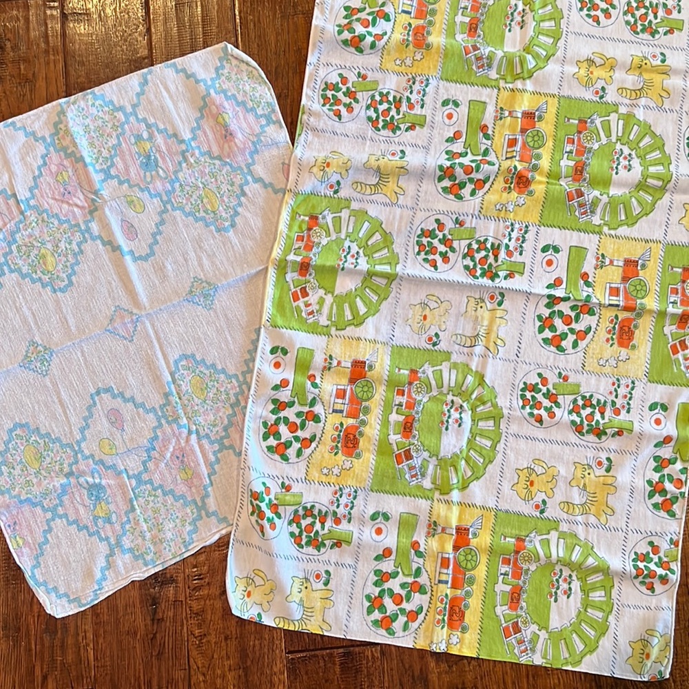 Vintage Baby Swaddle Receiving Blanket and Baby Care Crib Blanket